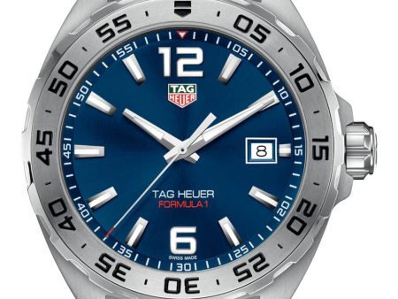 TAG Heuer Formula 1 Stainless Steel Blue Dial Date Divers Quartz Mens Watch WAZ1118.BA0875 Cheap