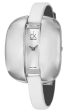 Calvin Klein Treasure White Leather Band Silver Dial Quartz Womens Watch K2E23126 Sale