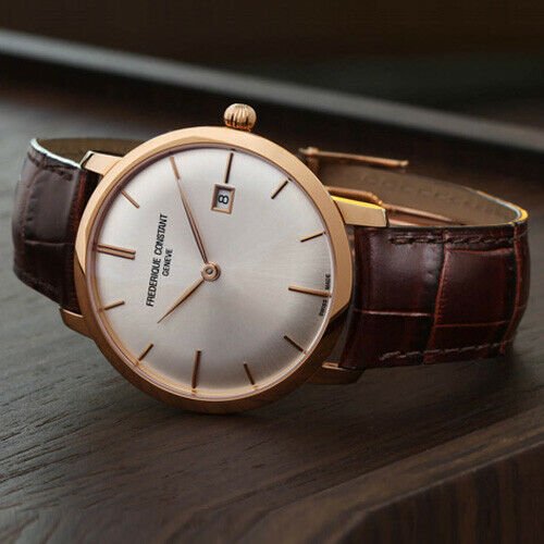 Frederique Constant Slim Line Automatic 18kt Rose Gold Mens Luxury Strap Watch FC-306V4S9 Online now