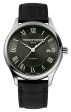 Frederique Constant Classics Automatic Stainless Steel Khaki Green Dial Black Leather Strap Date Mens Watch FC-303MCK5B6 Online Sale