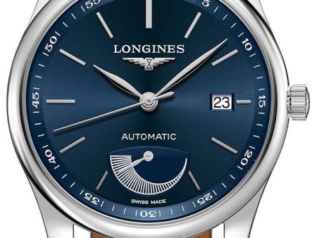 Longines Master Collection Power Reserve Automatic Stainless Steel Blue Dial Blue Leather Strap Date Mens Watch L2.908.4.92.0 Fashion