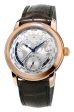 Frederique Constant Classic Worldtimer Manufacture Rose Gold Tone Steel Automatic Silver Dial Brown Leather Strap Mens Watch FC-718WM4H4 on Sale