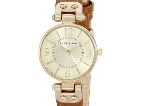 Anne Klein Women s 109442CHHY Gold-Tone Champagne Dial and Brown Leather Strap Watch Fashion