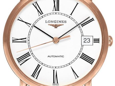 Longines Elegant Collection Automatic 18kt Rose Gold Mens Watch White Dial Calendar L4.778.8.11.0 Cheap