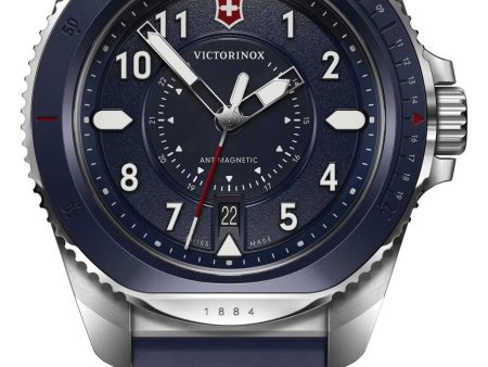 Victorinox Swiss Army Journey 1884 Stainless Steel Blue Dial Blue Rubber Strap Date Divers Quartz Mens Watch 241975 Online now