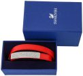 Swarovski Vio Red Leather 5120644 Stainless Steel Plaque Clear Crystal Bracelet for Women Hot on Sale