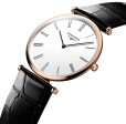 Longines La Grand Classique Rose Gold PVD White Dial Black Leather Strap Quartz Womens Watch L4.709.1.21.2 Online now