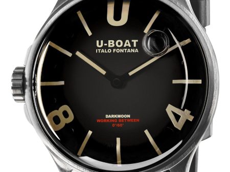 U-Boat Darkmoon Stainless Steel Black Dial Black Rubber Strap Quartz Mens Watch 9018 Online now