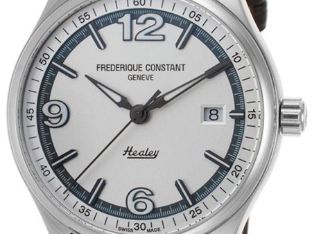 Frederique Constant Vintage Rally Healey Automatic Stainless Steel Silver Dial Date Brown Leather Mens Watch Limited Edition FC-303WGH5B6 For Discount