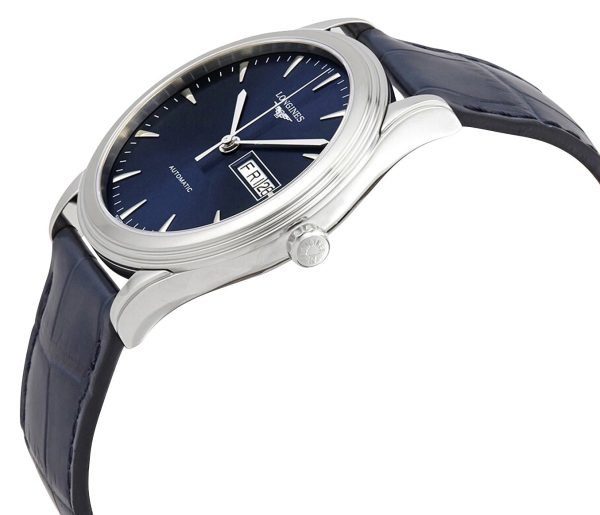 Longines Flagship Automatic Stainless Steel Blue Dial Blue Leather Strap Day Date Mens Watch L4.899.4.92.2 Online