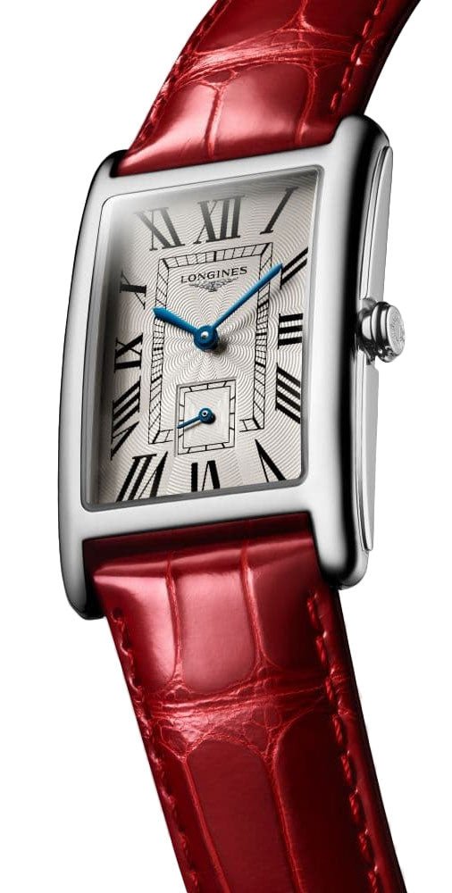 Longines DolceVita Stainless Steel Silver Dial Red Leather Strap Quartz Womens Watch L5.755.4.71.5 Cheap