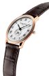 Frederique Constant Slimline Small Seconds Rose Gold-Plated Silver Dial Brown Leather Strap Quartz Mens Watch FC-235M4S4 For Discount