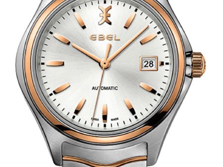 Ebel Wave Automatic Stainless Steel & Rose Gold Silver-Tone Dial Date Mens Watch 1216204 For Discount