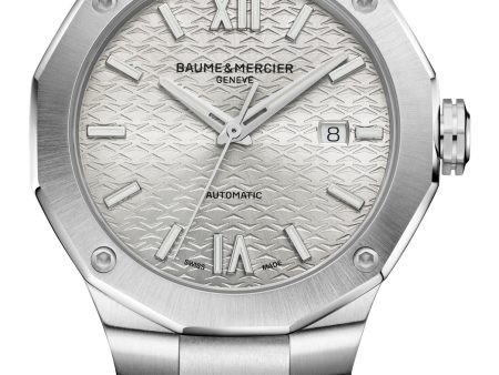 Baume & Mercier Riviera Automatic Stainless Steel Silver Dial Date Mens Watch M0A10622 Hot on Sale