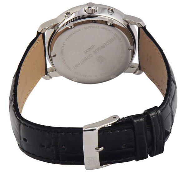 Frederique Constant Persuasion Classics Business Timer Moonphase Day Date Black Leather Mens Watch FC-270SW4P6 Sale