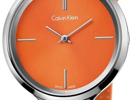 Calvin Klein Lively Orange Rubber Strap Orange Dial Quartz Womens Watch K4U231YM For Sale