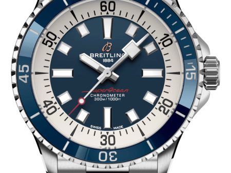 Breitling Superocean Automatic Chronometer Stainless Steel Blue Dial Divers Mens Watch A17375E71C1A1 Online