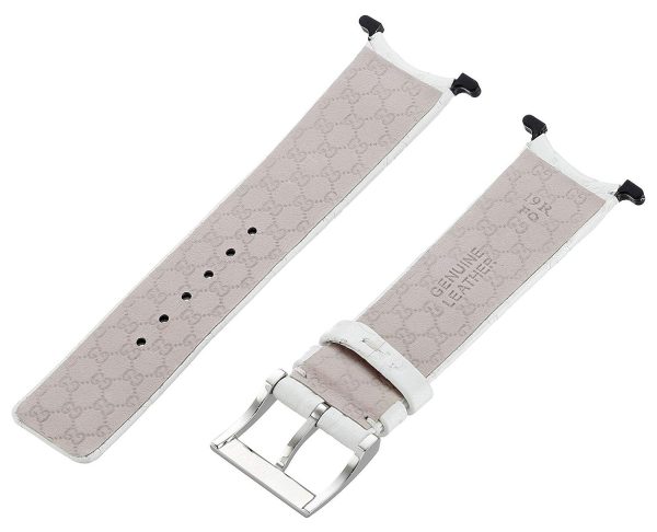 Gucci U-Play Kit 129 Medium White Leather Watch Strap and Matching White Steel Bezel YFA50005 Online now