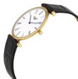 Longines La Grand Classique Yellow Gold PVD White Dial Black Leather Strap Quartz Womens Watch L4.709.2.21.2 on Sale