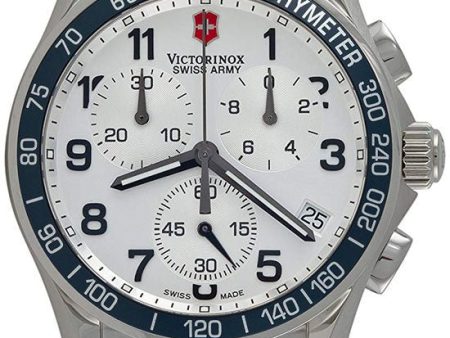 Victorinox Swiss Army Chrono Classic Steel Silver Chronograph Dial Tachymeter Scale Date Men s Watch 241121 For Sale