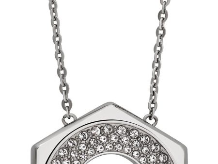 Swarovski Bolt Pendant 5096635 Crystal Pave Silver Tone Stainless Steel Reversible Necklace for Women on Sale