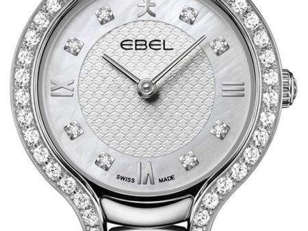 Ebel Beluga Stainless Steel White Mother-Of-Pearl Dial Diamonds Quartz Womens Watch 1216465 Cheap