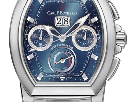 Carl F. Bucherer Patravi T-Graph Automatic Chronograph Stainless Steel Blue Dial Date Power Reserve Mens Watch 00.10615.08.53.21 Online now