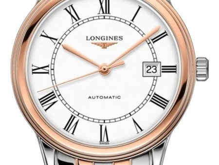 Longines Flagship Automatic Two-Tone Stainless Steel White Dial Date Mens Watch L4.984.3.91.7 Online Hot Sale