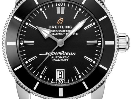 Breitling Superocean Heritage Automatic Chronometer Stainless Steel Mesh Black Dial Date Divers Mens Watch Special Edition AB2010121B1A1 For Sale