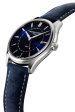 Frederique Constant Classics GMT Stainless Steel Blue Dial Blue Leather Strap Date Quartz Mens Watch FC-252NS5B6 on Sale