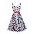 Luouse Vintage Cherry Rockabilly Bombshell Halter Pinup Swing Women s Dress Discount