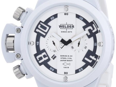 Welder by U-Boat K24 Oversize Chronograph White Ion-Plated Steel Rubber Mens Watch K24-3311 Online Hot Sale