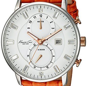 Kenneth Cole New York Women s Quartz Stainless Steel Case Genuine Leather Strap Orange,(Model:KC2710) Online