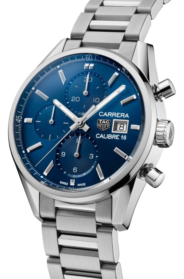 TAG Heuer Carrera Automatic Chronograph Stainless Steel Blue Dial Date Mens Watch CBK2112.BA0715 Fashion