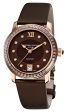 Frederique Constant Classics Automatic Diamond Rose Gold Plated Steel Brown Mother-Of-Pearl Dial Brown Satin Strap Date Womens Watch FC-303CHD2PD4 Discount