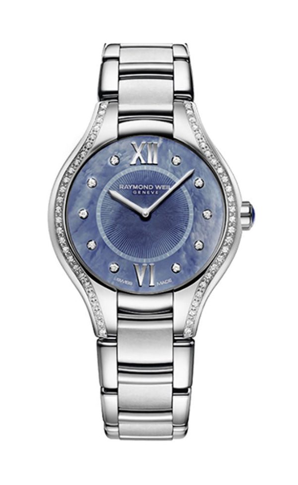 Raymond Weil Noemia Stainless Steel Diamonds Blue Mother-Of-Pearl Dial Quartz Womens Watch 5132-STS-00955 Supply