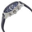 Frederique Constant Classics Chronograph Stainless Steel Blue Dial Blue Leather Strap Date Quartz Mens Watch FC-292MNS5B6 Hot on Sale