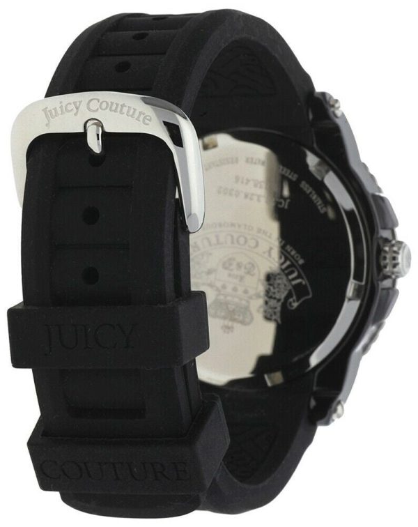 Juicy Couture Pedigree Black Ceramic & Steel Case Quartz Black Dial Black Rubber Women s Watch Day Date 1900754 Hot on Sale