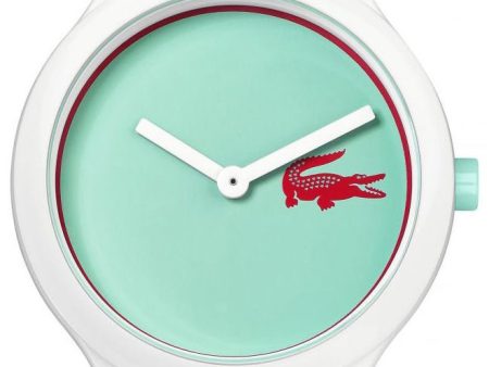 Lacoste Goa White Plastic Case 2020114 Analogue Quartz Sea Green Dial Silicone Strap Women s Watch Fashion