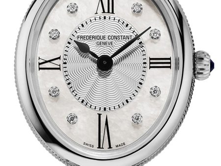 Frederique Constant Classics Art Deco Stainless Steel Oval Case Mother-of-Pearl Dial Diamonds Quartz Womens Watch FC-200RMPW2V6B Discount