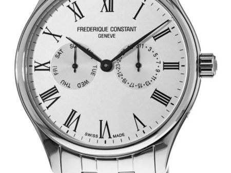 Frederique Constant Classics Stainless Steel Silver Dial Day Date Quartz Mens Watch FC-259WR5B6B Online Sale