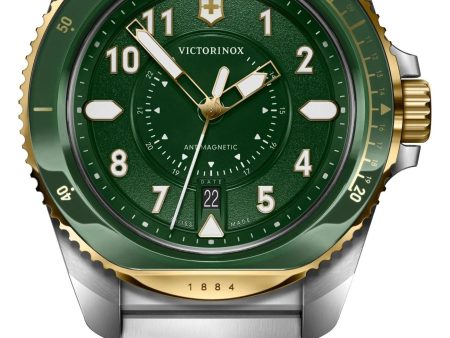 Victorinox Swiss Army Journey 1884 Stainless Steel Green Dial Date Divers Quartz Mens Watch 242012 Online now