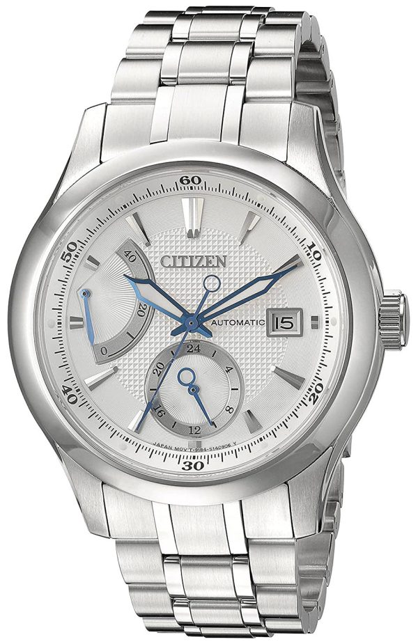 Citizen Signature Automatic Grand Classic Stainless Steel Silver Dial Date Mens Watch NB3010-52A Online Sale