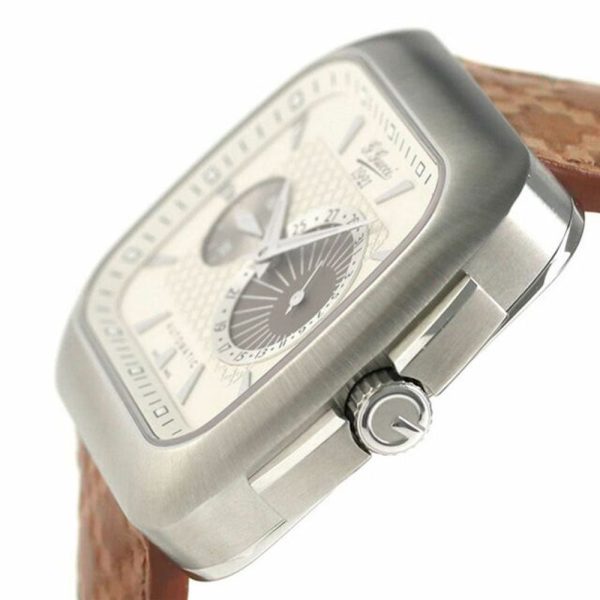 Gucci G-Coupe Special Edition Automatic Stainless Steel YA131307 Cream Dial Date Brown Leather Strap Mens Watch Online