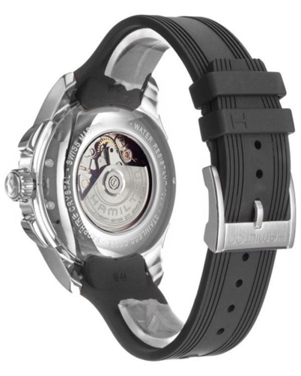 Hamilton Jazzmaster Seaview Stainless Steel Automatic Chronograph Date Black Rubber Strap Men’s Watch H37616331 Cheap