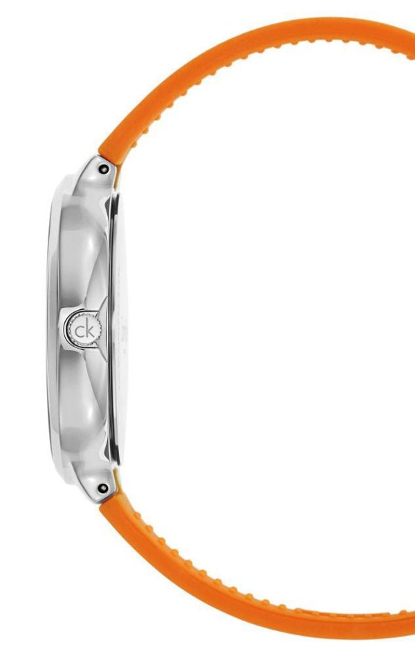 Calvin Klein Lively Orange Rubber Strap Orange Dial Quartz Womens Watch K4U231YM For Sale