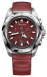 Victorinox Swiss Army I.N.O.X. Chronograph Stainless Steel Red Dial Red Rubber Strap Day Date Divers Quartz Mens Watch 241986 Fashion