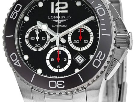 Longines HydroConquest Automatic Chronograph Stainless Steel Black Dial Date Divers Mens Watch L3.883.4.56.6 Sale