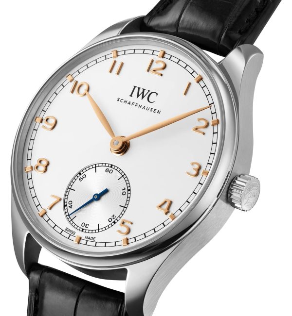 IWC Portugieser Automatic Stainless Steel Silver-Tone Dial Black Leather Strap Mens Watch IW358303 Online