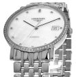 Longines Elegant Automatic Stainless Steel Mother-Of-Pearl Dial Diamonds Date Womens Watch L4.809.0.87.6 Sale